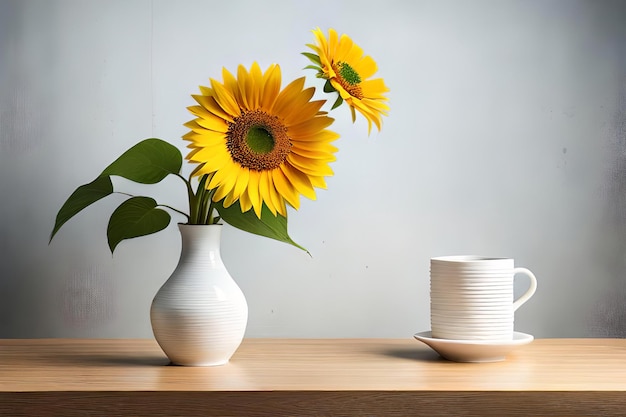 Exhibición mínima de la lona del marco de la imagen blanca con la flor en florero