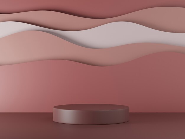 Exhibición mínima del producto del podio de la ilustración 3d con el fondo abstracto