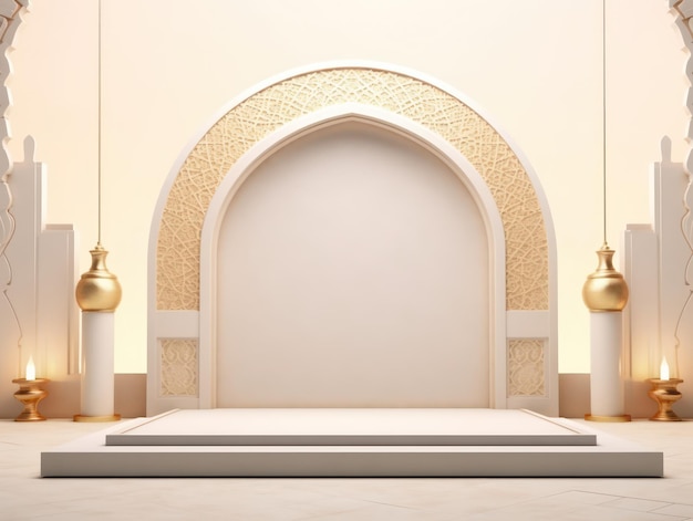 Exhibición del podio islámico Estadio de productos Ai Generative