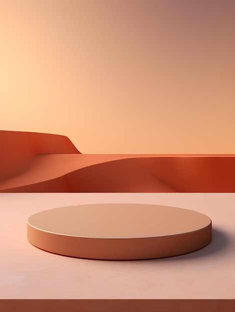Exhibición de podio o pedestal vacío sobre fondo blanco con concepto de soporte de cilindro