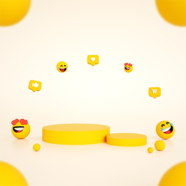 exhibición del podio del producto con escena emojis foto premium