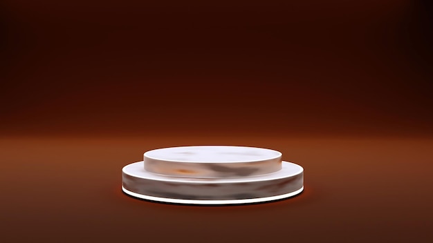 exhibición de productos de prodium blanco con efecto de luz
