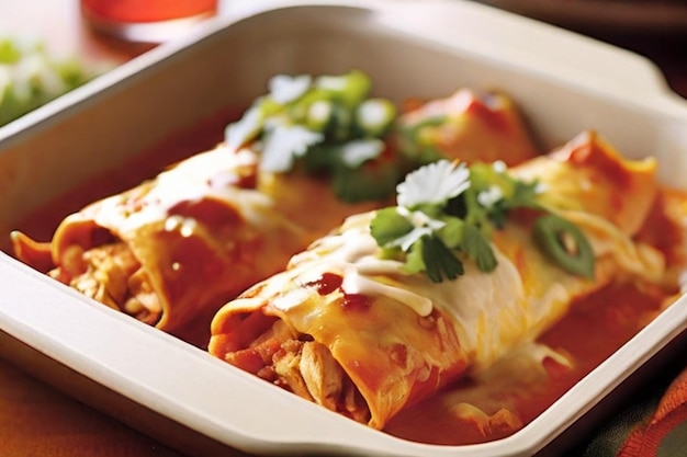 Exhibición de recetas de enchiladas deliciosas