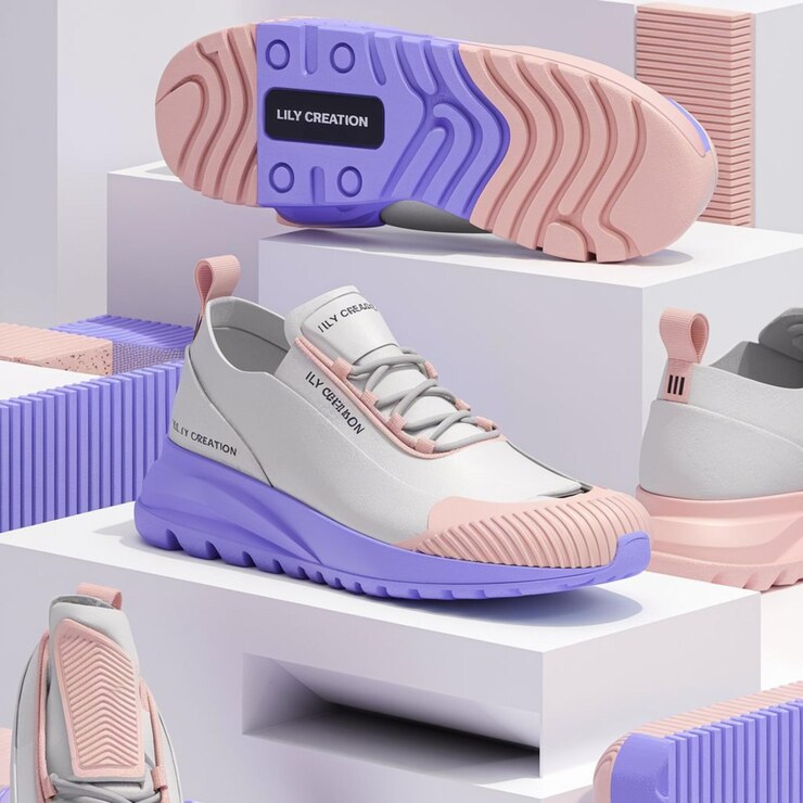 una exhibición de una tienda de zapatos con la marca x en ella
