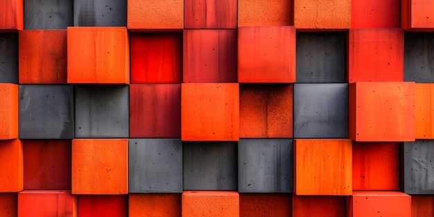 Una exhibición vibrante de cuadrados naranjas adyacentes Concepto Arte geométrico Cuadrados naranja Contraste de colores Diseño abstracto Patrones simétricos