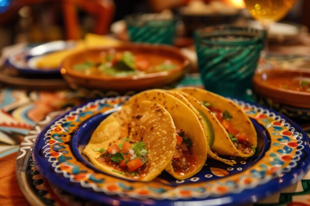 Foto exhibir comida mexicana sabrosa