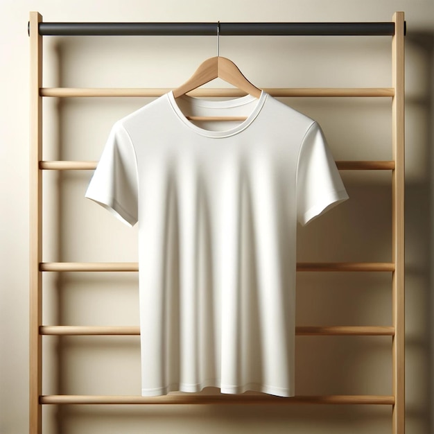 Exibição de camisetas brancas minimalistas e elegantes