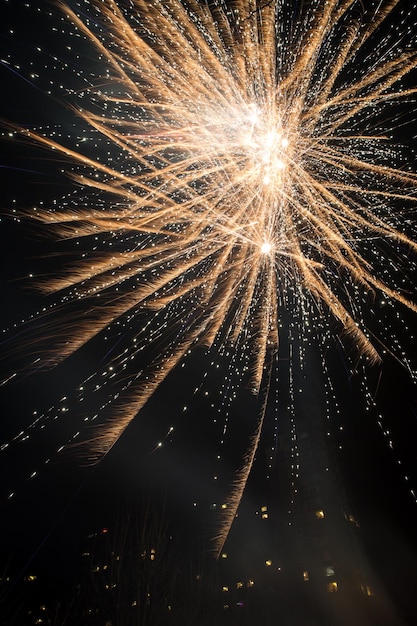 Foto exibição de fogos de artifício à noite