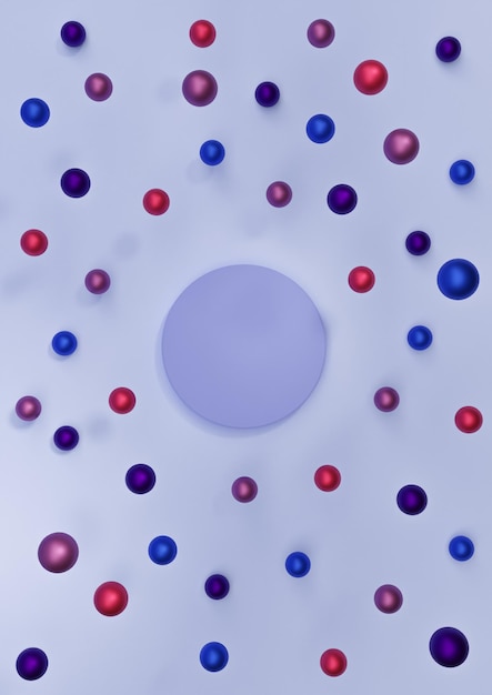 exibição de produto azul decoração colorida bolas de natal vista superior fotografia plana estande do pódio