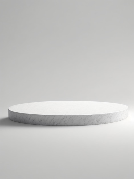 Exibição de produtos em mármore branco em fundo cinza Apresentação do produto Renderização em 3D