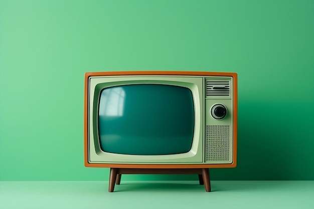 Exibição de tela de mídia antigo programa de transmissão clássico eletrônico retro vídeo analógico televisão fundo tecnologia notícias em branco vintage entretenimento objeto