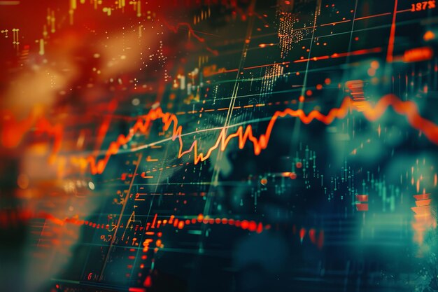 Exibição dinâmica de dados do mercado de ações em ecrãs