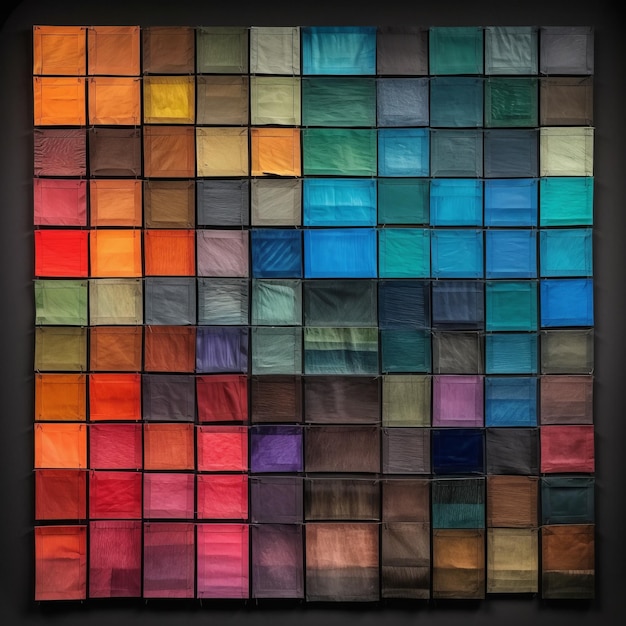 Exibição quadrada colorida em estilo de cortinas fluentes