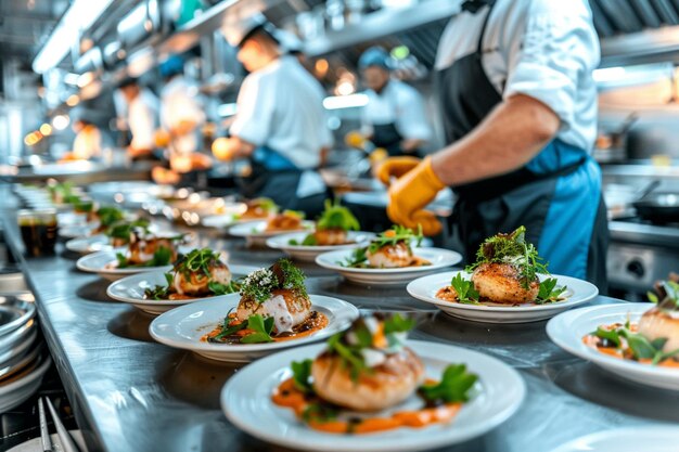 Exibindo uma apresentação artística moderna de alimentos