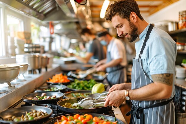 Exibindo uma apresentação artística moderna de alimentos