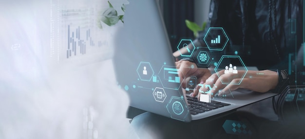 El éxito y el concepto de crecimiento creciente Empresario señalando gráfico de flecha plan de crecimiento futuro corporativo