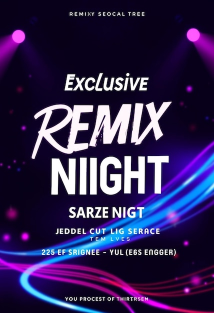Exklusive Remix-Party-Nacht-Flyer und Social-Media-Vorlagen-Design