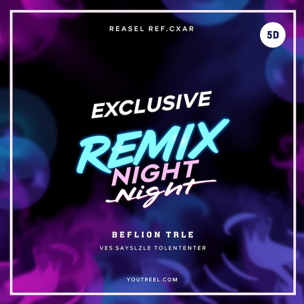 Exklusive Remix-Party-Nacht-Flyer und Social-Media-Vorlagen-Design