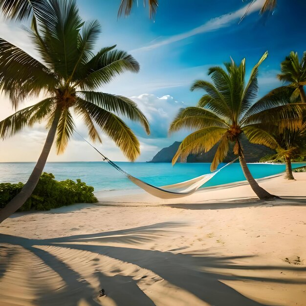 Foto exótica playa relajante generada por ai