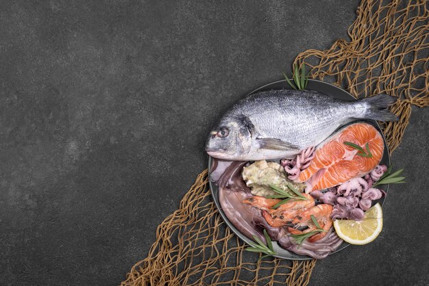 exótico plato de mariscos de pescado red de alta calidad y resolución hermoso concepto de foto