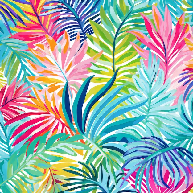 Exotische tropische Blätter - nahtloses Muster für Outdoor-Kunst