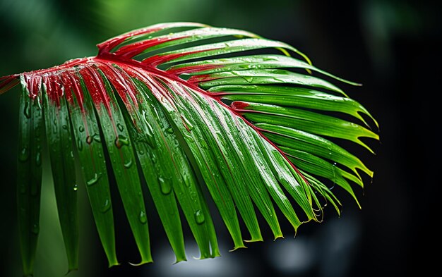 Foto exotisches blatt auf verschwommenem hintergrund