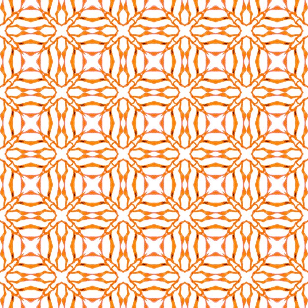 Exotisches nahtloses Muster. Orange fesselndes Boho-Chic-Sommerdesign. Textilfertiger prächtiger Druck, Bademodenstoff, Tapete, Verpackung. Sommer exotische nahtlose Grenze.