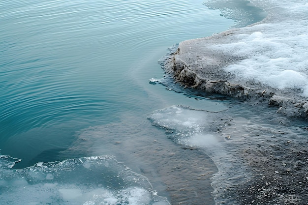 Expansión de agua congelada con capas de hielo