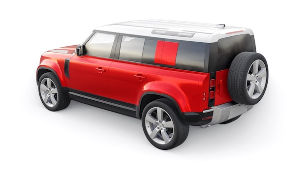 Expedição SUV para áreas rurais e atividades ao ar livre 3d render