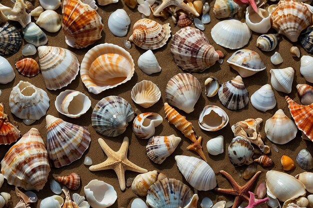 Foto expedición de recolección de conchas marinas en la playa