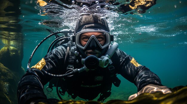 Foto experiência aventureira de mergulho no gelo