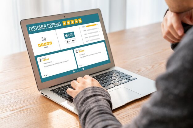 Foto experiencia del cliente y análisis de reseñas por parte de un moderno software informático