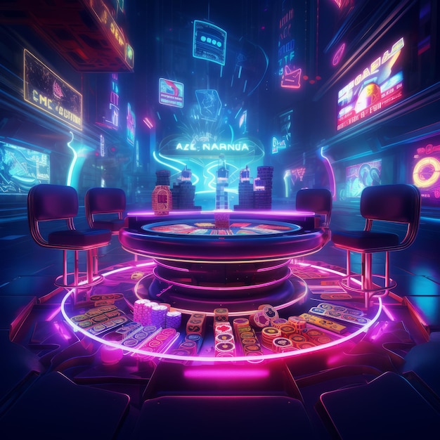 Experiência de Casino Imersiva Glitz Gamble Ambientada num País das Maravilhas de Neon