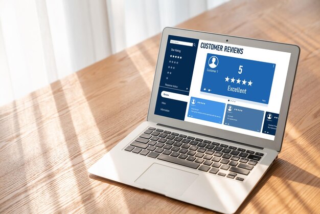 Foto experiência do cliente e análise de revisão por software de computador moderno