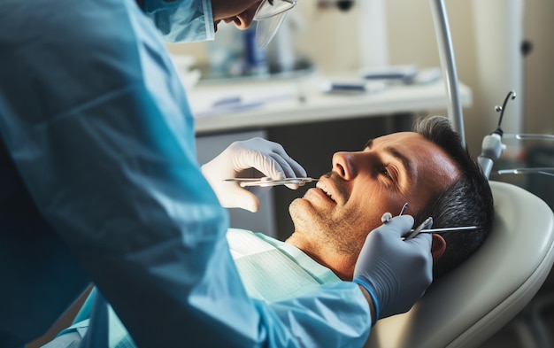 Experiência do dentista em ação IA generativa