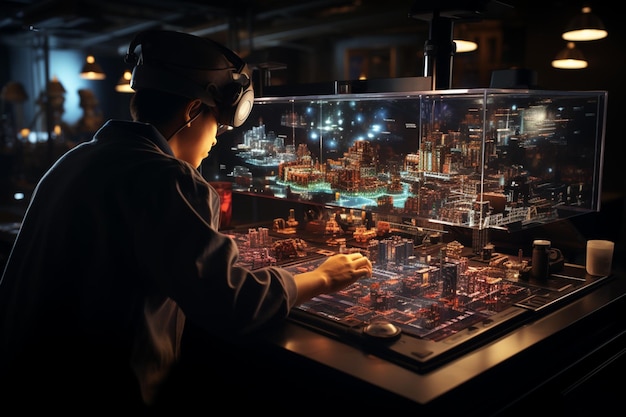 Experiencia inmersiva en el metaverso Representación 3D del trabajo en un mundo virtual