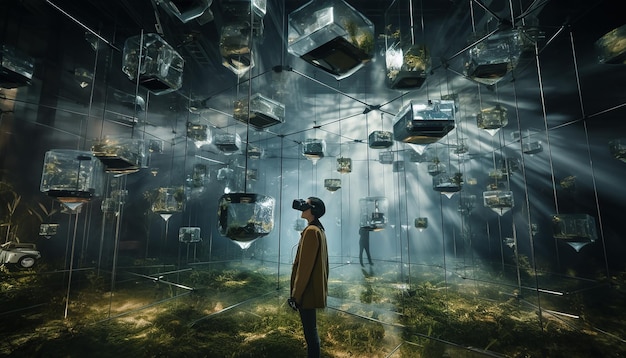 experiencia inmersiva de realidad aumentada con greebles que enriquecen las superposiciones digitales
