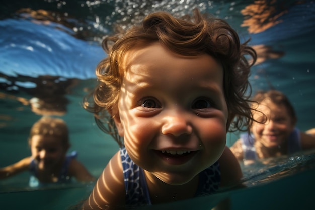 Experiência subaquática da piscina Baby39s Ai generativa