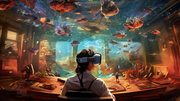 Foto experiências de entretenimento de realidade virtual