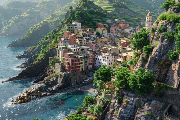 Experimentar el encanto pacífico de Manarola Italia ca generativo ai