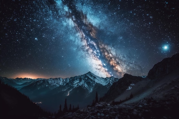 Experimente a beleza inspiradora do céu noturno estrelado com a Via Láctea em vista