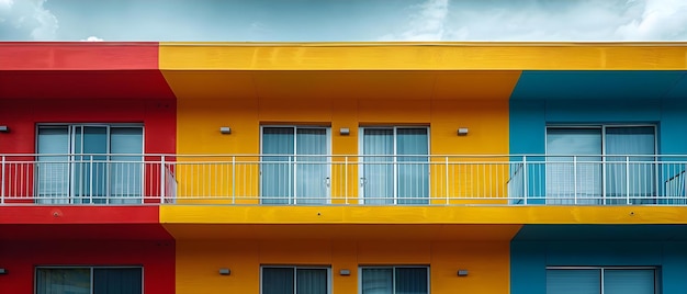 Foto experimente un hotel vibrante con una vista panorámica desde el balcón concepto vistas panorámicas alojamiento de lujo refugio relajante