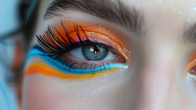 Experimente con maquillaje de colores audaces y vibrantes para crear un aspecto de vanguardia