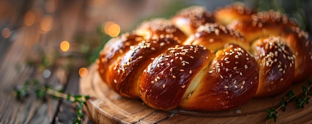 Experimente la masa hábilmente elaborada del pan Challah a través de su excepcional elasticidad Concepto de pan horneado Técnicas de horneado de pasta de pan Challah Arte culinario