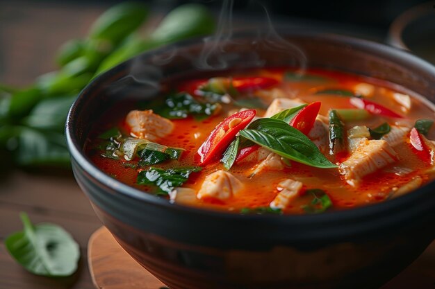 Foto experimente la máxima comodidad y nutrición con un plato nutritivo de sopa de pescado