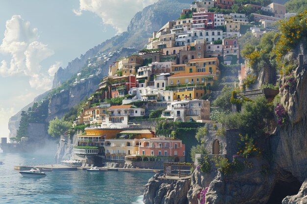 Foto experimente el sereno encanto de positano en el ama generative ai