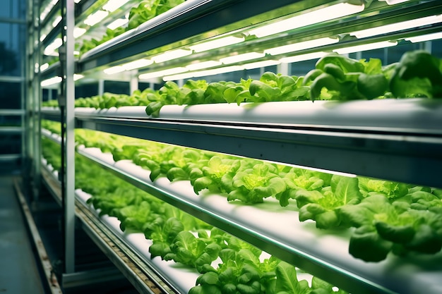 Experimento para cultivar hortalizas La agricultura vertical es una agricultura sostenible para los alimentos del futuro