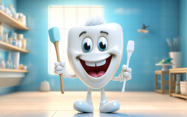 Un experto en higiene dental con un cepillo de dientes