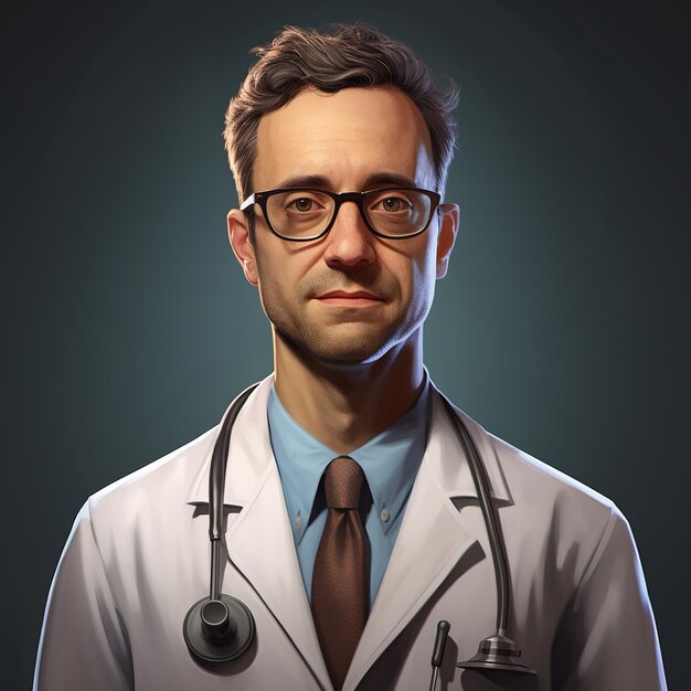 Experto médico Retrato de un médico masculino en 3D