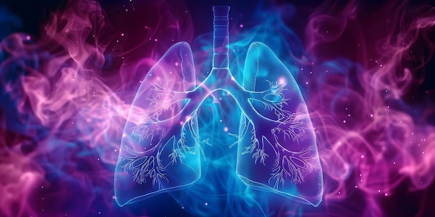 Foto explicação ilustrada do sistema respiratório humano com pulmões e processo respiratório conceito anatomia humana sistema respiratório ilustrações pulmões processo respiratório